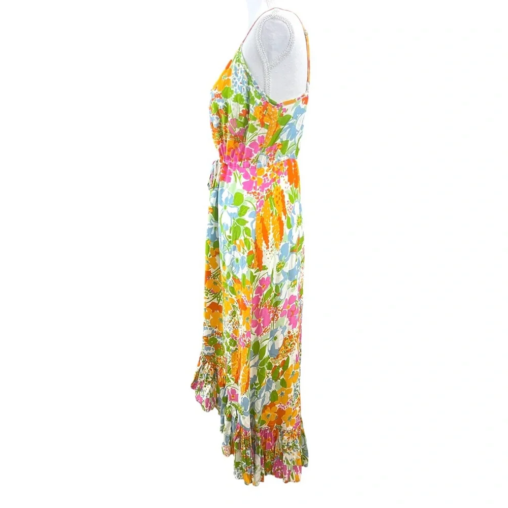 Rails Frida Day Garden Floral‎ High Low Sleeveless Midi Dress Colorful Vacation - Picture 12 of 15